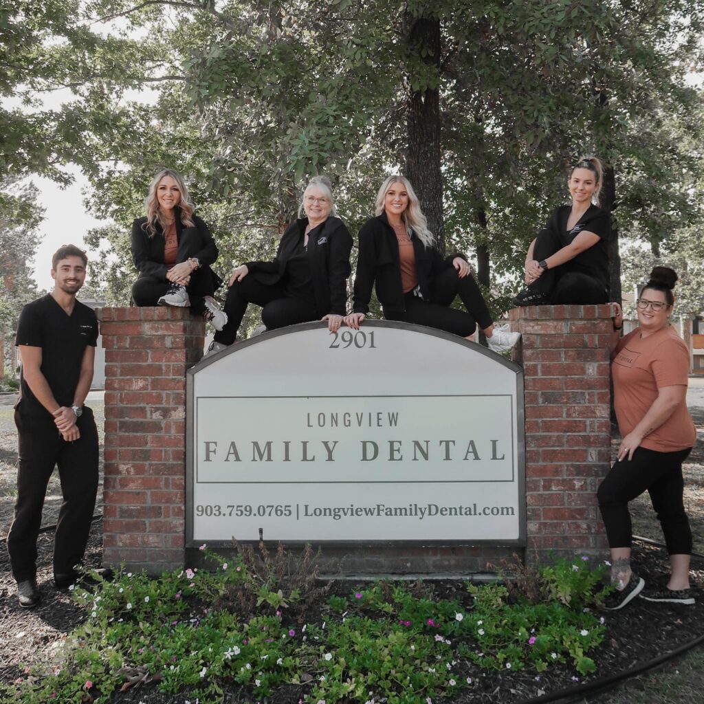 Longview Family Dental Signage and team